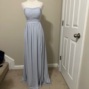 Birdy Gray Strapless Light Blue Evening Gown sz s